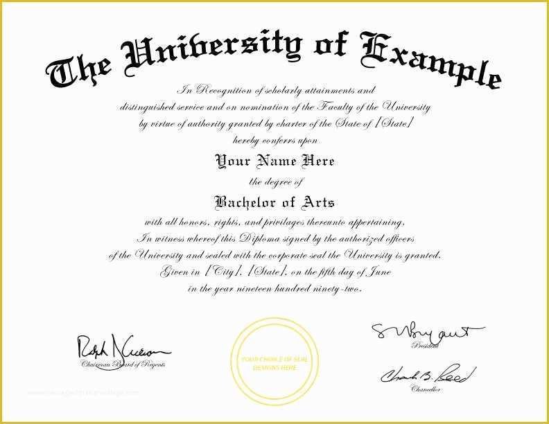 Free University Diploma Templates Of Buy A Fake College Diploma Line