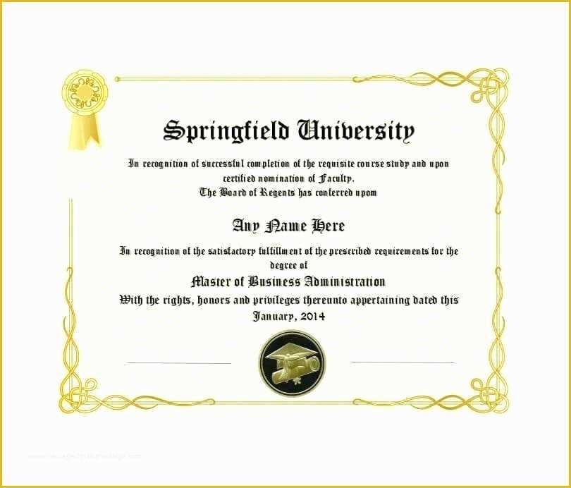 Free University Diploma Templates Of College Diploma Template New Fake Free Course Certificate