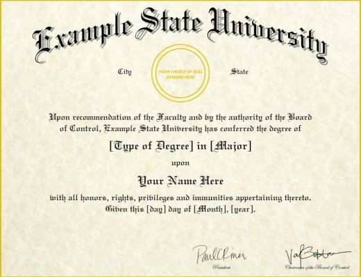 Free University Diploma Templates Of Fake College Diplomas &amp; Certificates