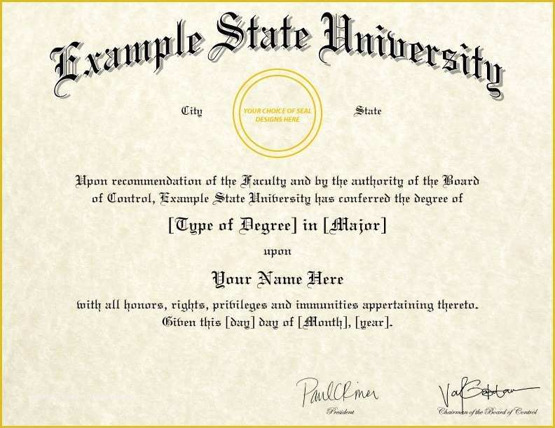 Free University Diploma Templates Of Fake College Diplomas & Certificates