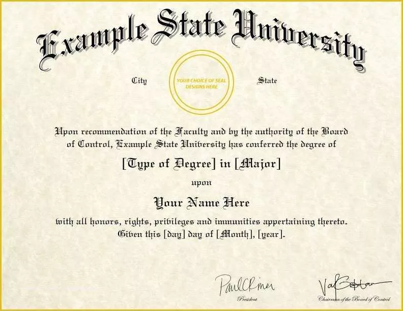 Free University Diploma Templates Of Fake College Diplomas &amp; Certificates