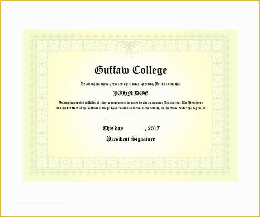 Free University Diploma Templates Of Free College Diploma Template