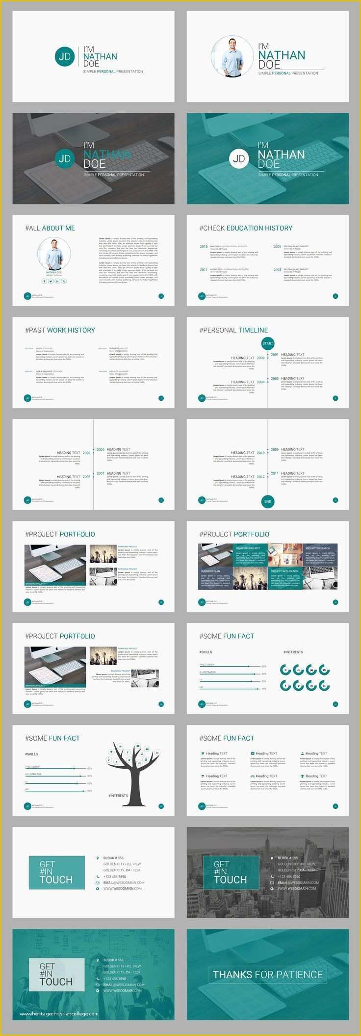 Free Ux Portfolio Template Of &quot;jd Personal Cv Resume Powerpoint Presentation