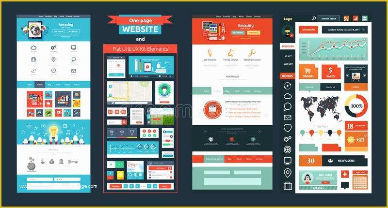 Free Ux Portfolio Template Of Website Page Template Web Design Stock Vector