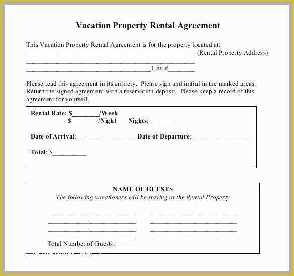 Free Vacation Rental Agreement Template Of Free Vacation Rental Agreement Template Amazing 8 Sample