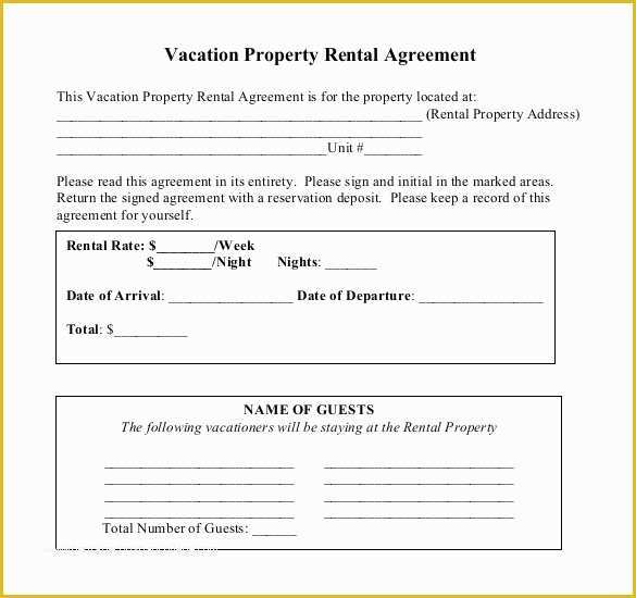 Free Vacation Rental Agreement Template Of Rental Agreement Template – 21 Free Word Pdf Documents