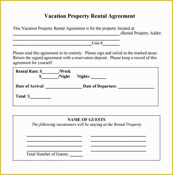 Free Vacation Rental Agreement Template Of Simple Rental Agreement 10 Download Free Documents In