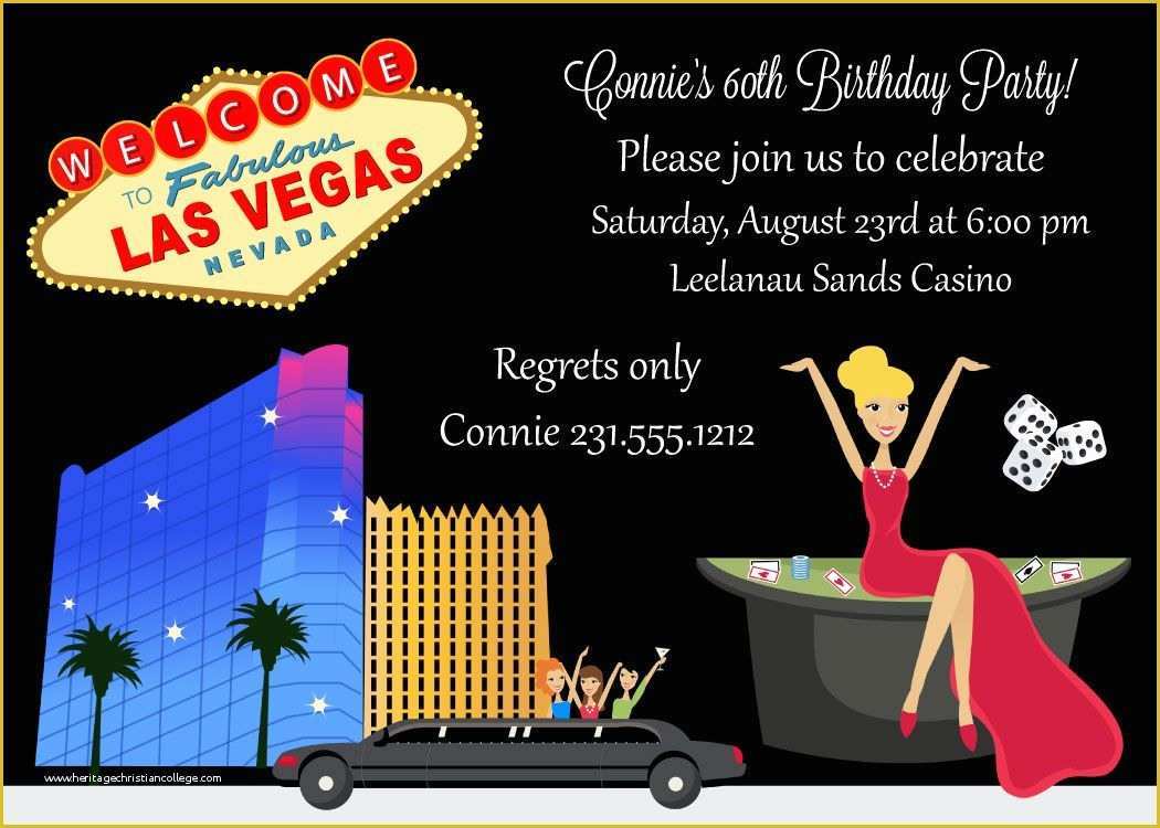 Free Vegas themed Invitation Templates Of Casino Birthday Invitations Las Vegas themed Adult