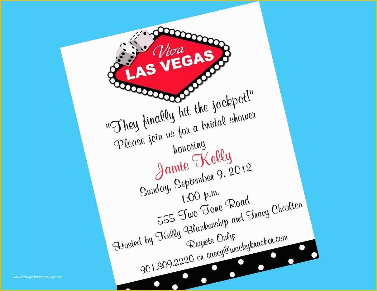 Free Vegas themed Invitation Templates Of Las Vegas Invitation Printable Bridal Shower by Wackykracker