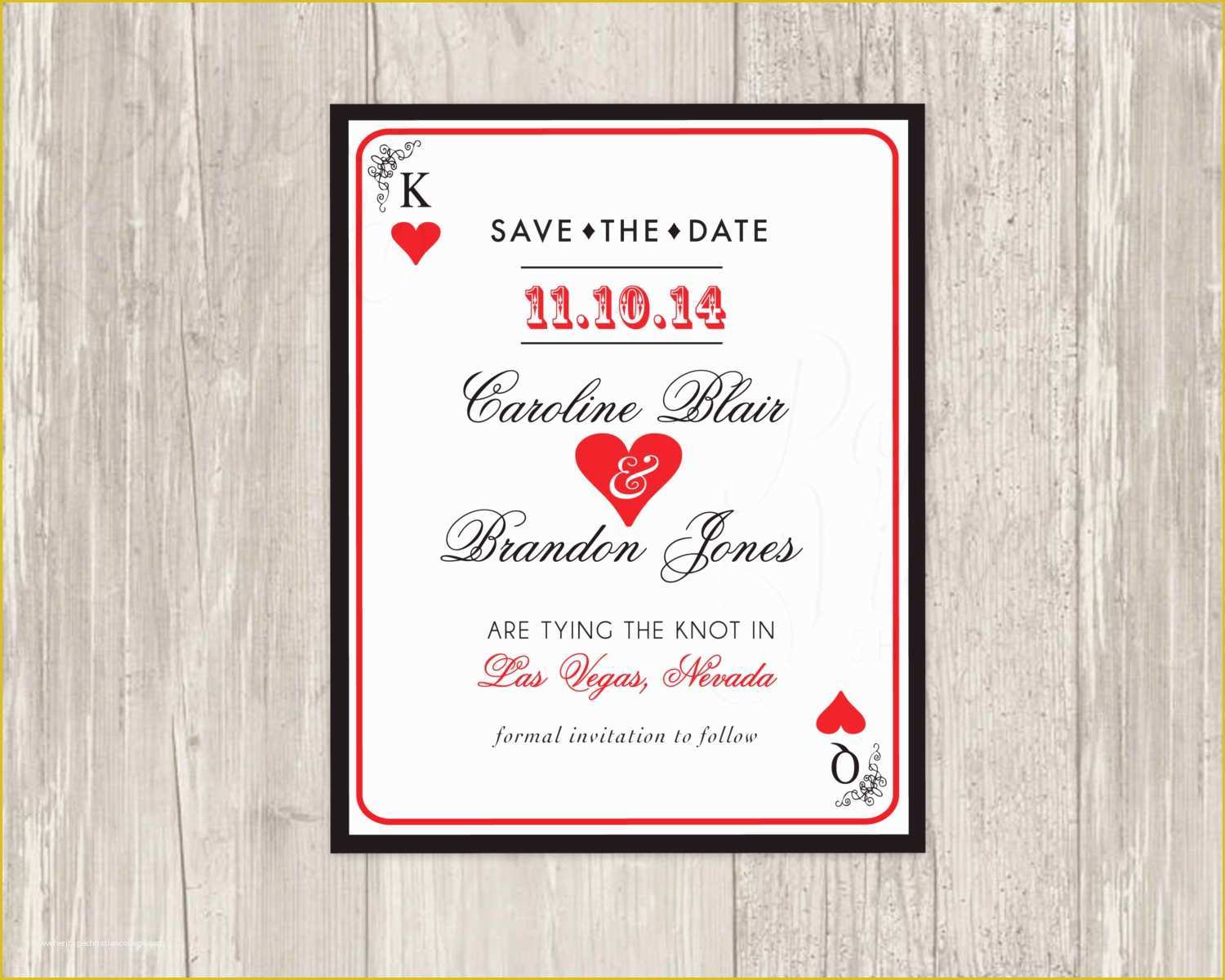 Free Vegas themed Invitation Templates Of Las Vegas Save the Date Printable Las Vegas theme