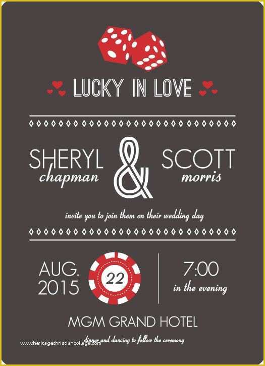 Free Vegas themed Invitation Templates Of Las Vegas Wedding Invitations Invitation Wording Ideas