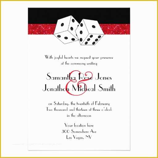 Free Vegas themed Invitation Templates Of Personalized Las Vegas Wedding Invitations