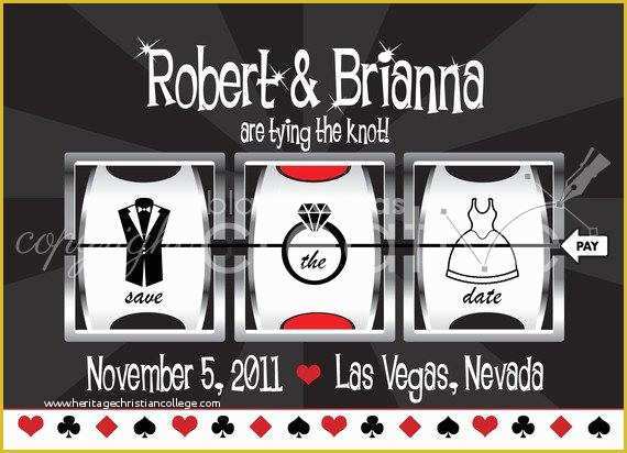 Free Vegas themed Invitation Templates Of Save the Date Casino Vegas themed Printable