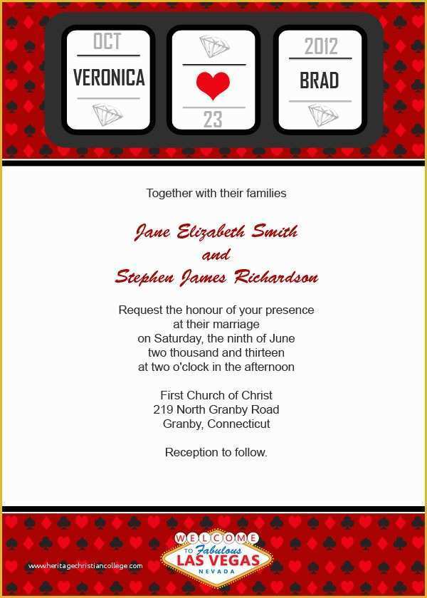 Free Vegas themed Invitation Templates Of Slot Machine – Vegas Casino Wedding Invitation ← Wedding