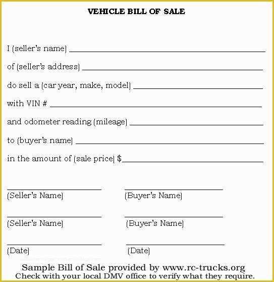 Printable Vehicle Bill Of Sale Free Printable Vehicle Bill Of Sale 