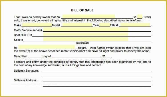 Free Vehicle Bill Of Sale Template Pdf Of 8 Auto Bill Of Sale Doc Pdf