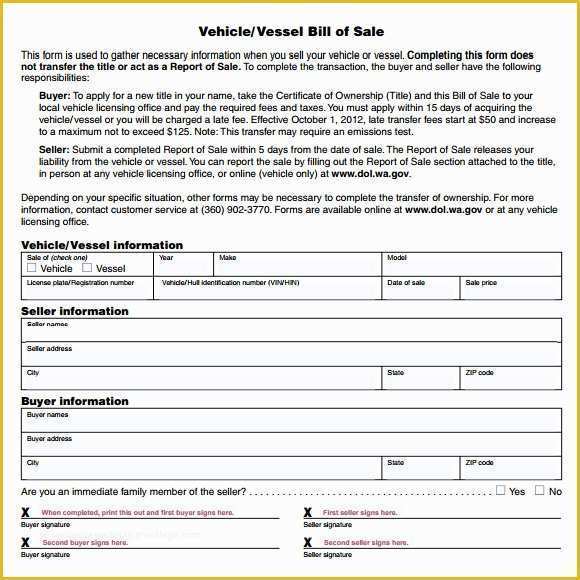 Free Vehicle Bill Of Sale Template Pdf Of Vehicle Bill Of Sale Template 14 Download Free