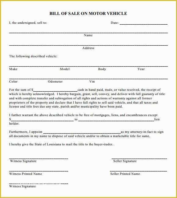 Free Vehicle Bill Of Sale Template Word Of 14 Sample Vehicle Bill Of Sales Pdf Word