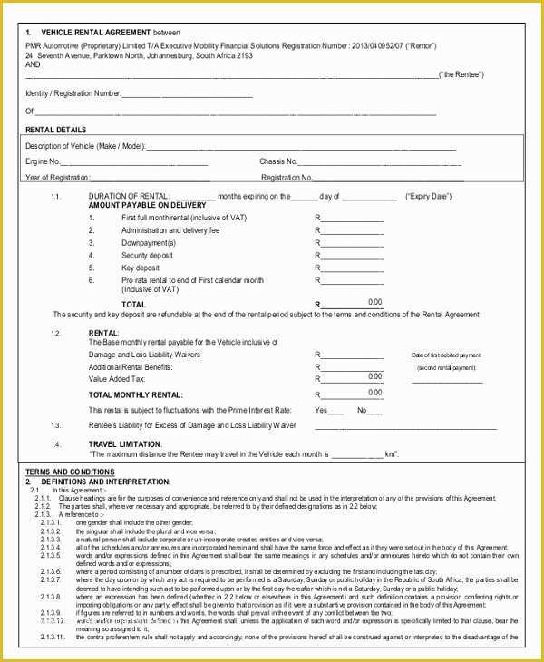 Free Vehicle Rental Agreement Template Of 17 Car Rental Agreement Templates Free Word Pdf format