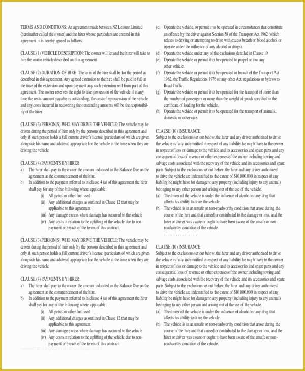 Free Vehicle Rental Agreement Template Of 17 Car Rental Agreement Templates Free Word Pdf format