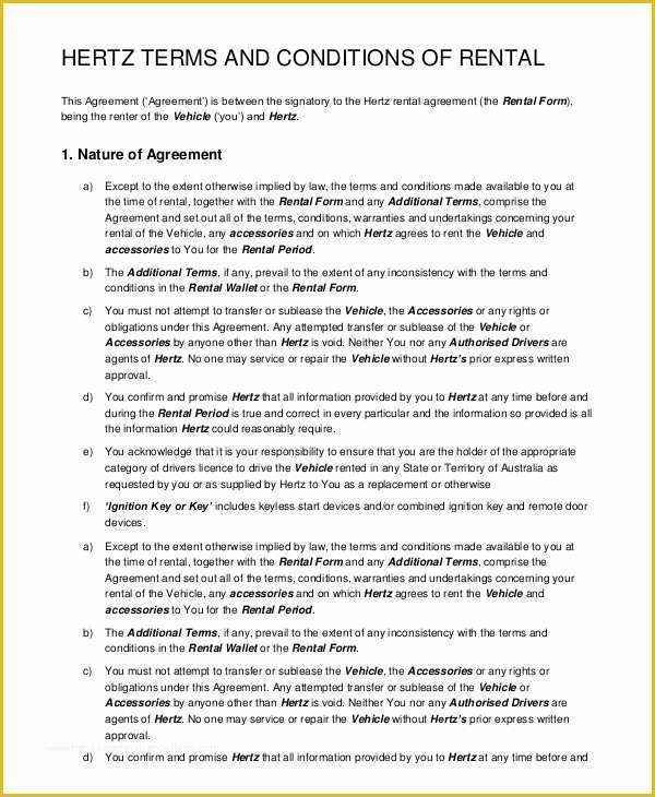 Free Vehicle Rental Agreement Template Of Car Rental Agreement – 11 Free Word Pdf Documents