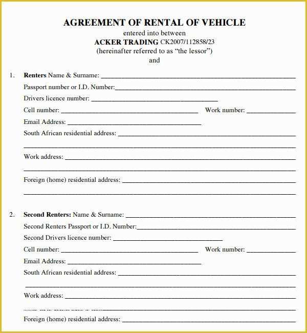 Free Vehicle Rental Agreement Template Of House Lease Agreement 7 Free Pdf Doc Download