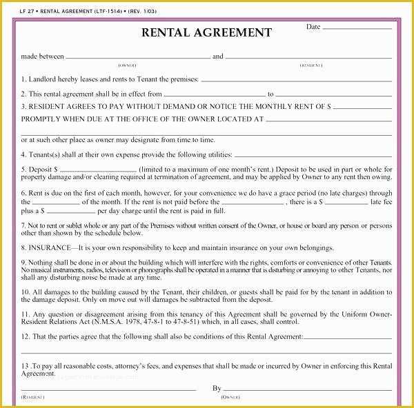 Free Vehicle Rental Agreement Template Of House Rent Contract Template – Freewarearenafo