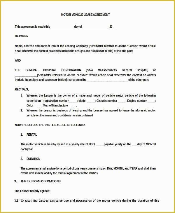 Free Vehicle Rental Agreement Template Of Simple Rental Agreement – 10 Free Word Pdf Documents