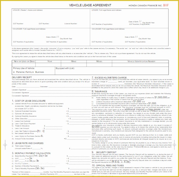 Free Vehicle Rental Agreement Template Of Vehicle Lease Agreement Templates Free Samples Examples