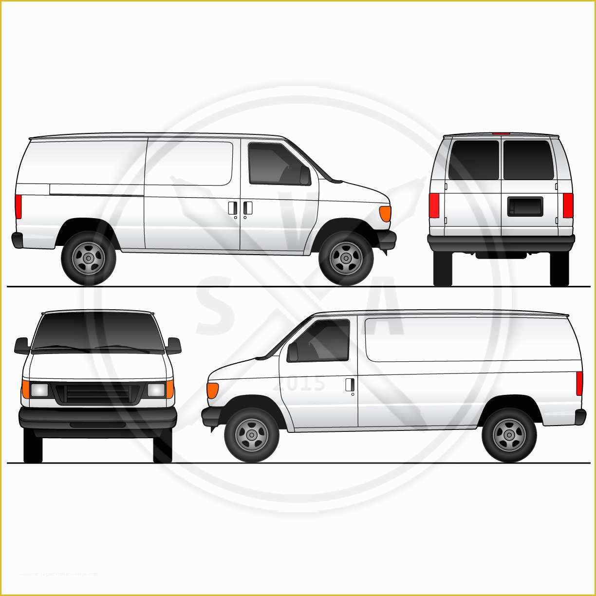 Free Vehicle Templates for Car Wraps Of Cargo Van Sliding Doors Wrap Template Stock Vector Art