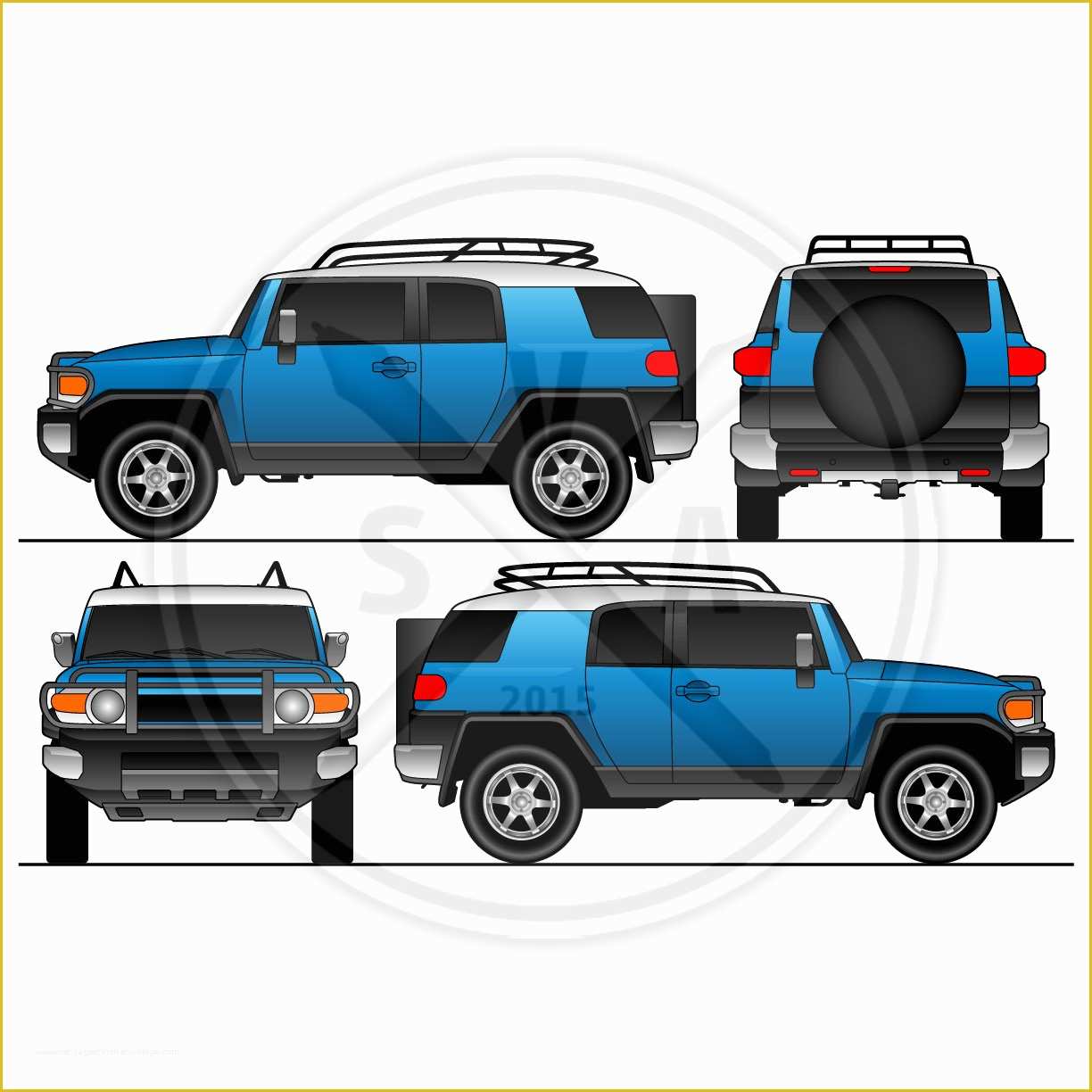 Free Vehicle Templates for Car Wraps Of Fj Cruiser Vehicle Wrap Template Stock Vector Art