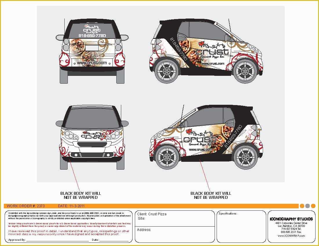 Free Vehicle Templates for Car Wraps Of Graphic Design by Iconography Studios Long Beach orange