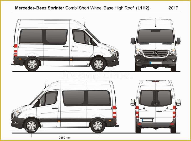 Free Vehicle Templates for Car Wraps Of Mercedes Sprinter Swb High Roof Bi Van L1h2 2017