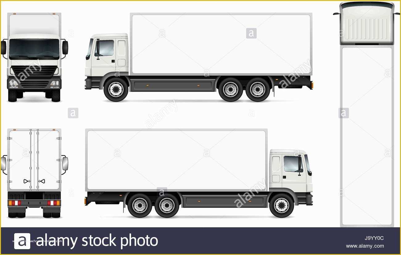 Free Vehicle Templates for Car Wraps Of Semi Truck Template for Car Branding and Advertising
