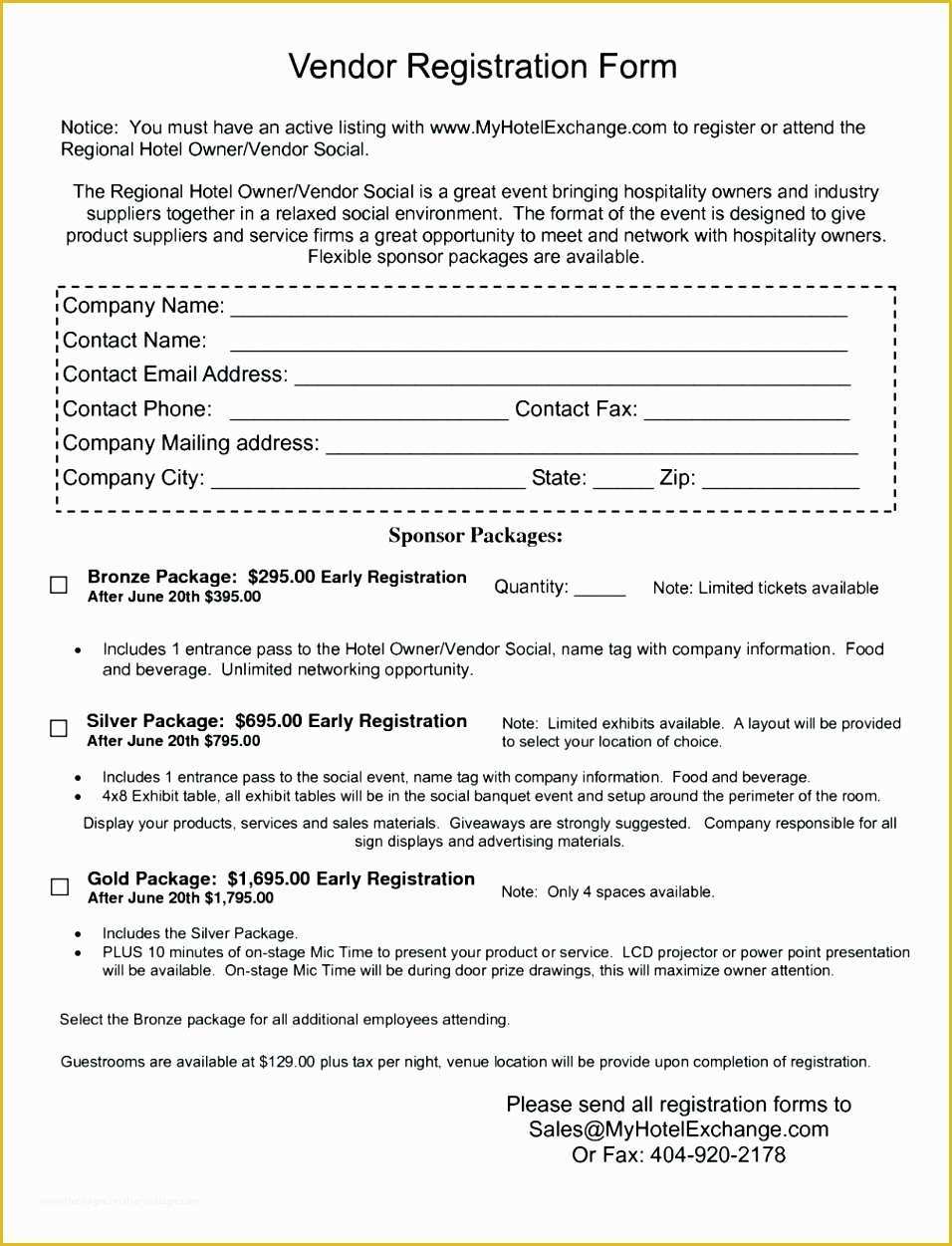 Free Vendor Application form Template Of 10 event Registration form Template Word