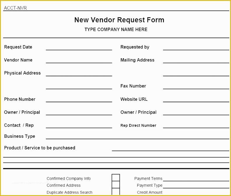 Free Vendor Application form Template Of 10 New Vendor form Template Yruat