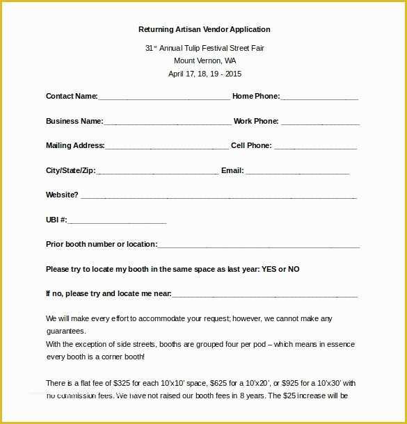 Free Vendor Application form Template Of 10 Vendor Application Templates – Free Sample Example