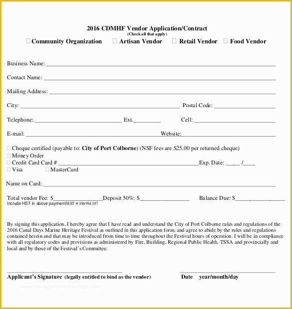 Free Vendor Application form Template Of 10 Vendor Application Templates – Free Sample Example