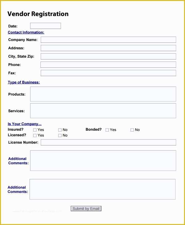 Free Vendor Application form Template Of 9 Sample Vendor Registration forms