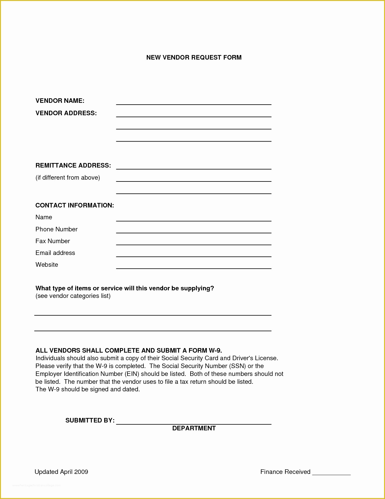 Free Vendor Application form Template Of Home [ ]