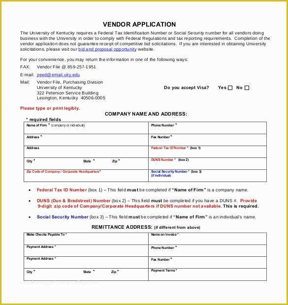 Free Vendor Application form Template Of Vendor Application Template – 9 Free Word Pdf Documents