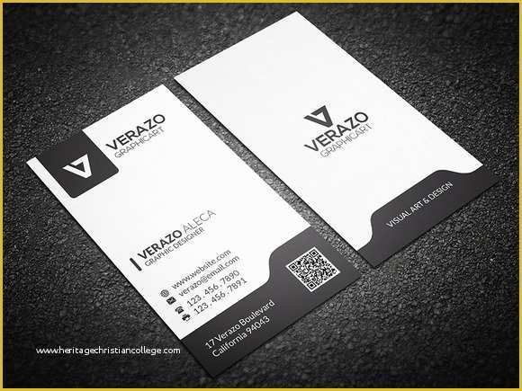 Free Vertical Business Card Template Of Black & White Vertical Business Card Business Card