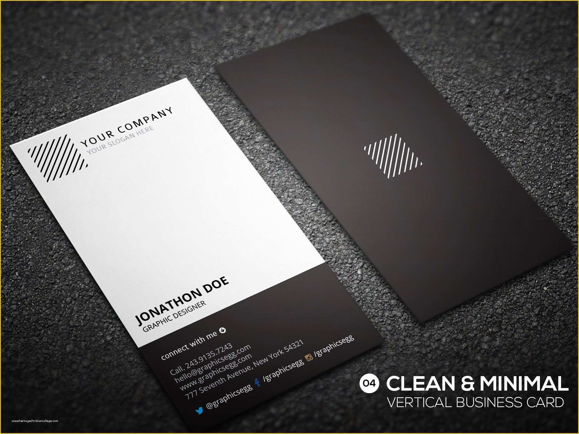 Free Vertical Business Card Template Of Clean Minimal Vertical Business Card Business Card