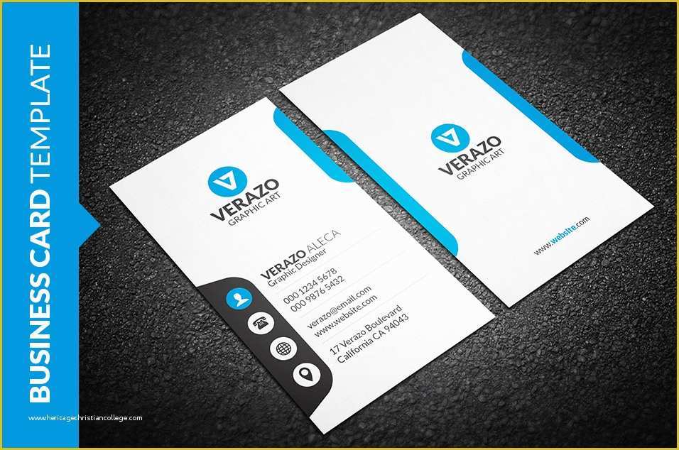 Free Vertical Business Card Template Of Clean Vertical Business Card Business Card Templates On