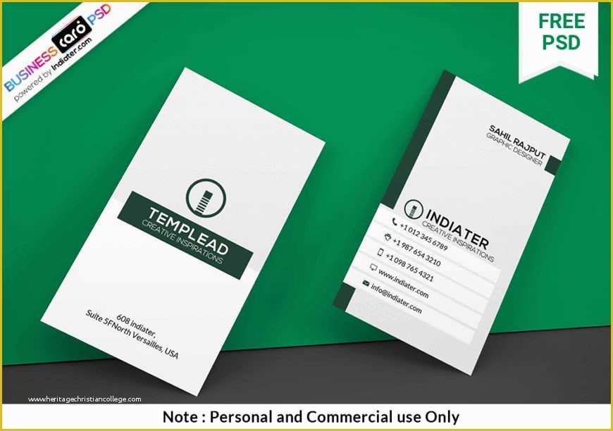 Free Vertical Business Card Template Of Download Free Business Card Psd Template