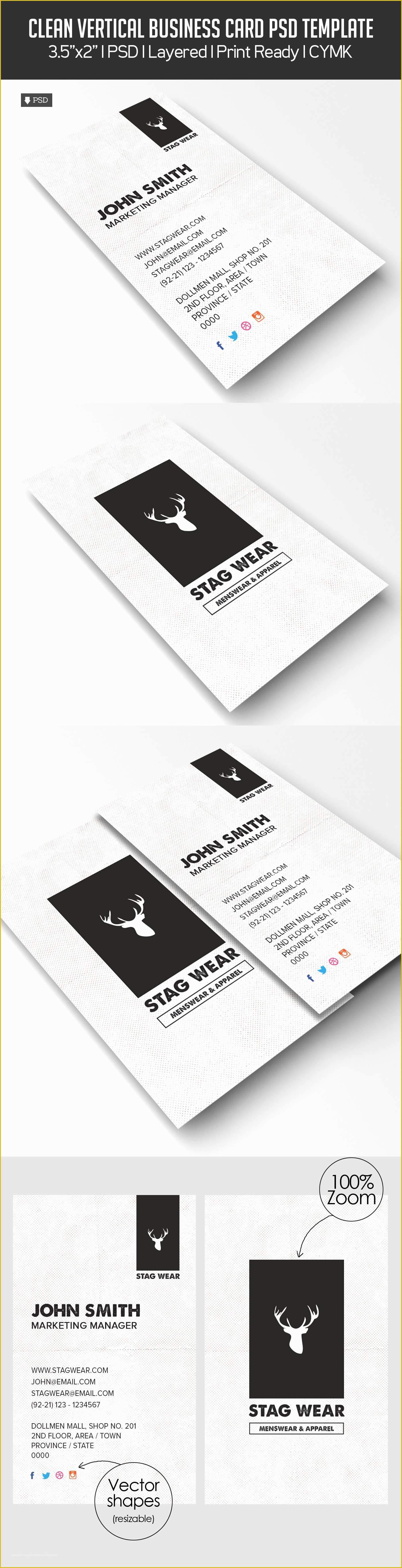 Free Vertical Business Card Template Of Freebie – Vertical Business Card Psd Template