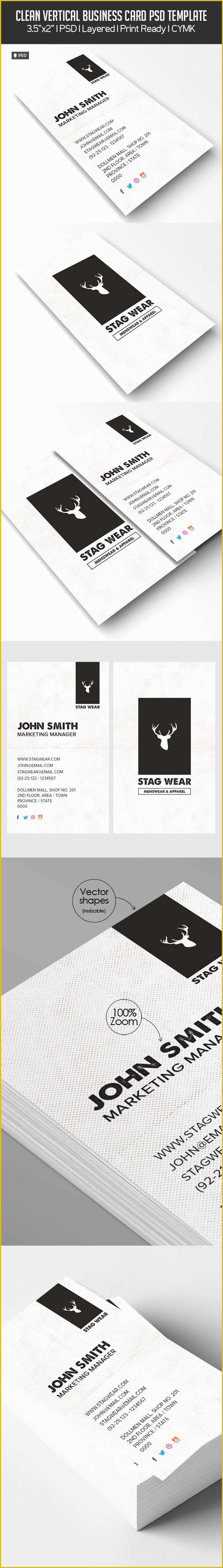 Free Vertical Business Card Template Of Freebie – Vertical Business Card Psd Template