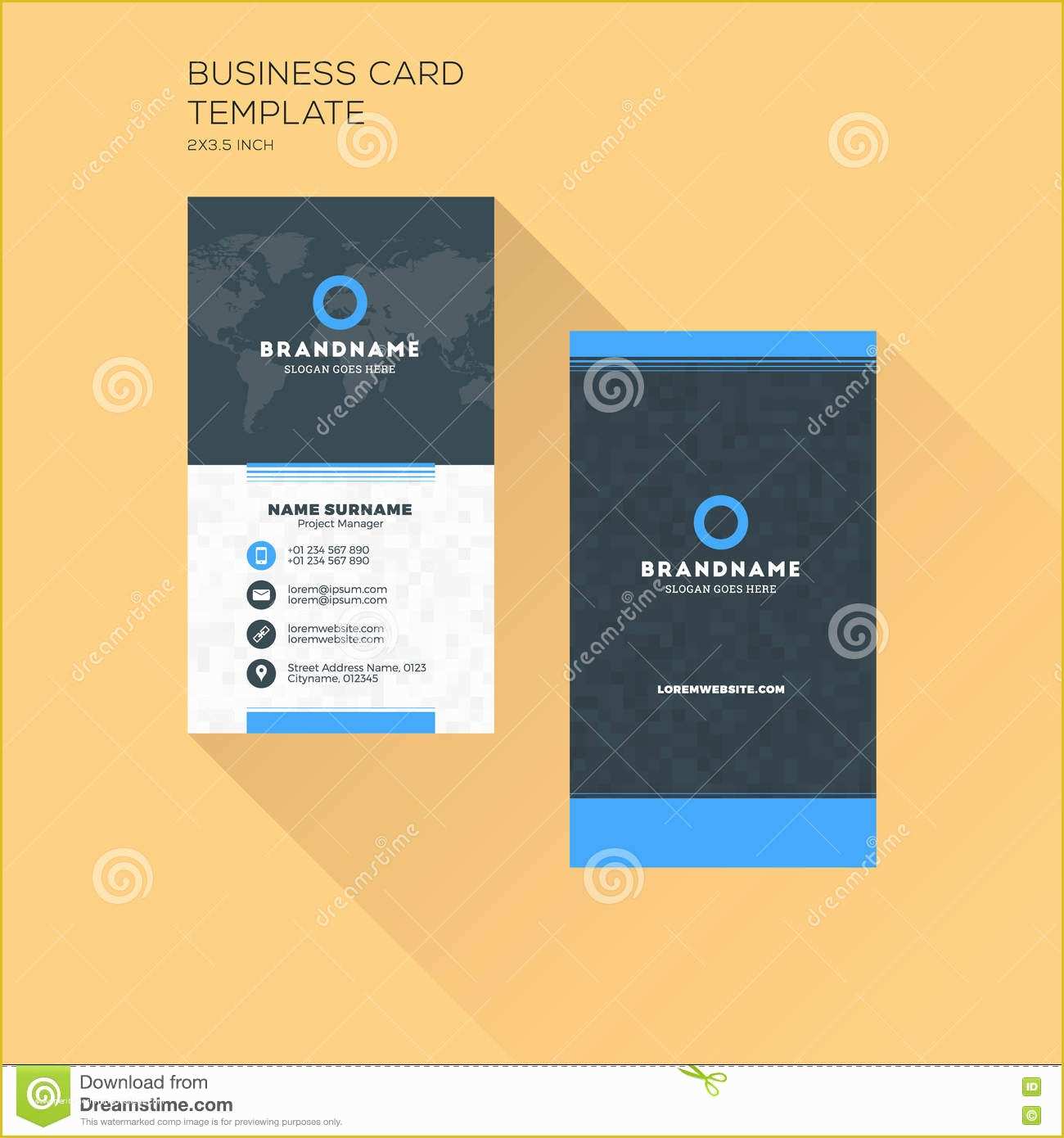 Free Vertical Business Card Template Of Vertical Business Card Print Template Personal Business