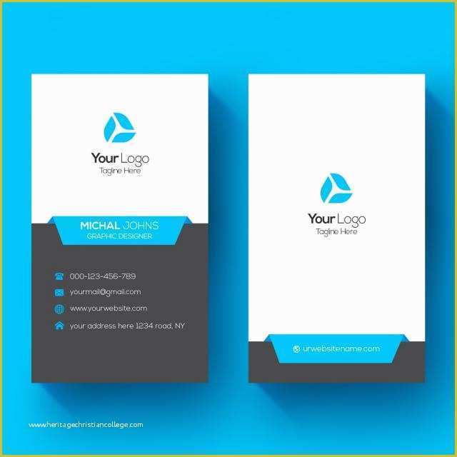 Free Vertical Business Card Template Of Vertical Business Card Template for Free Download On Tree