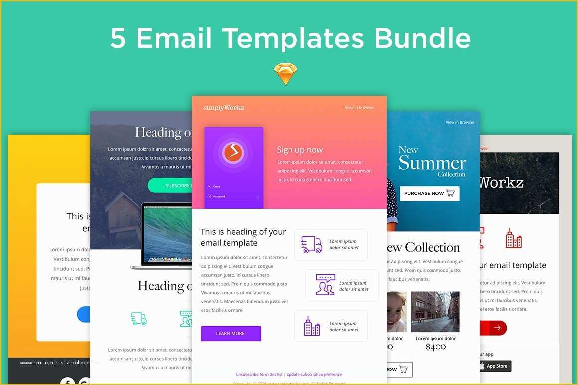 Free Video Email Templates Of 5 Email Templates Bundle Sketch Other Platform Email